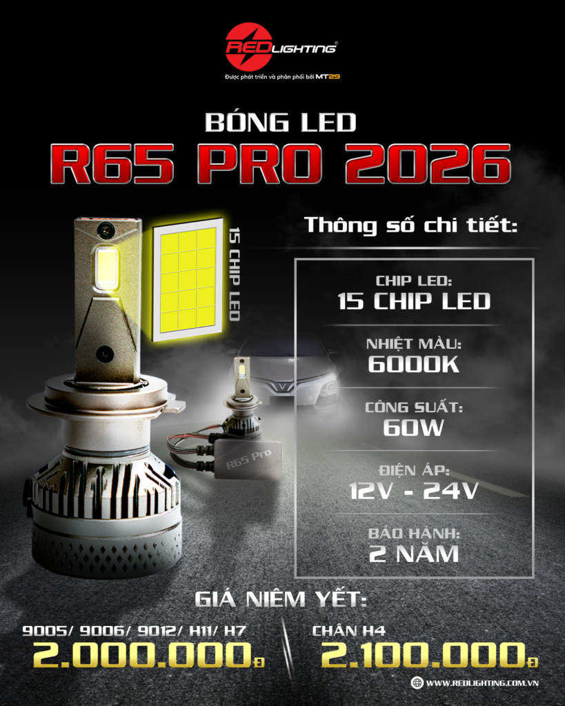 BÓNG LED REDLIGHTING R65 PRO 2026 7 Thông số R65 Pro 2026